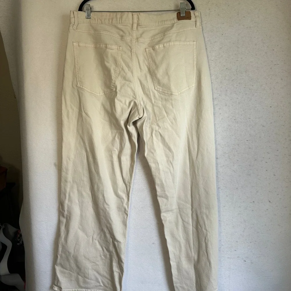 American‎ Eagle Stovepipe Cream Off White Straight Leg Jeans Womens 18 Long